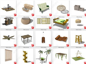 美麗鄉(xiāng)村竹子文化 竹家具與竹藝飾品的設(shè)計(jì)模型合集